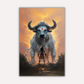 Nandi Metal Poster - Guardian of Dharma: Nandi Awakens | Spiritual Wall Art India