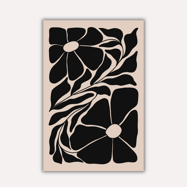 Floral Metal Poster - NoirBloom | Aesthetic Wall Art India