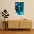 Indian Gods - Tranquil Crescent Moon Shiva – Spiritual Wall Art