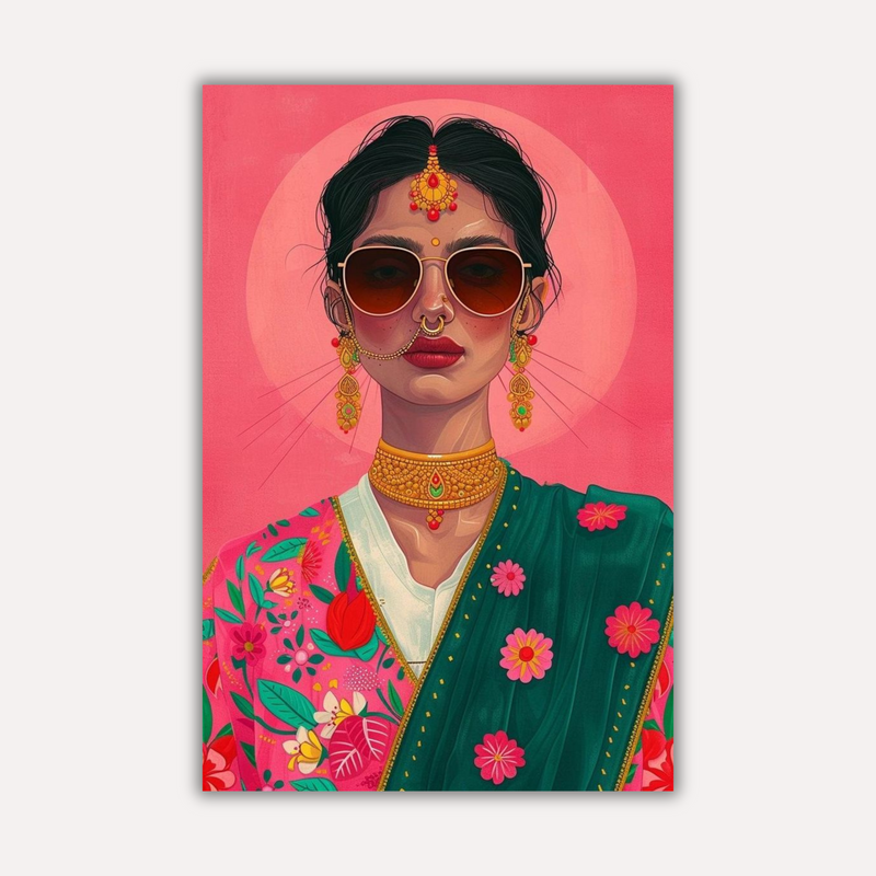 Indian Aesthetic Metal Poster - DesiDiva | Desi Wall Art India