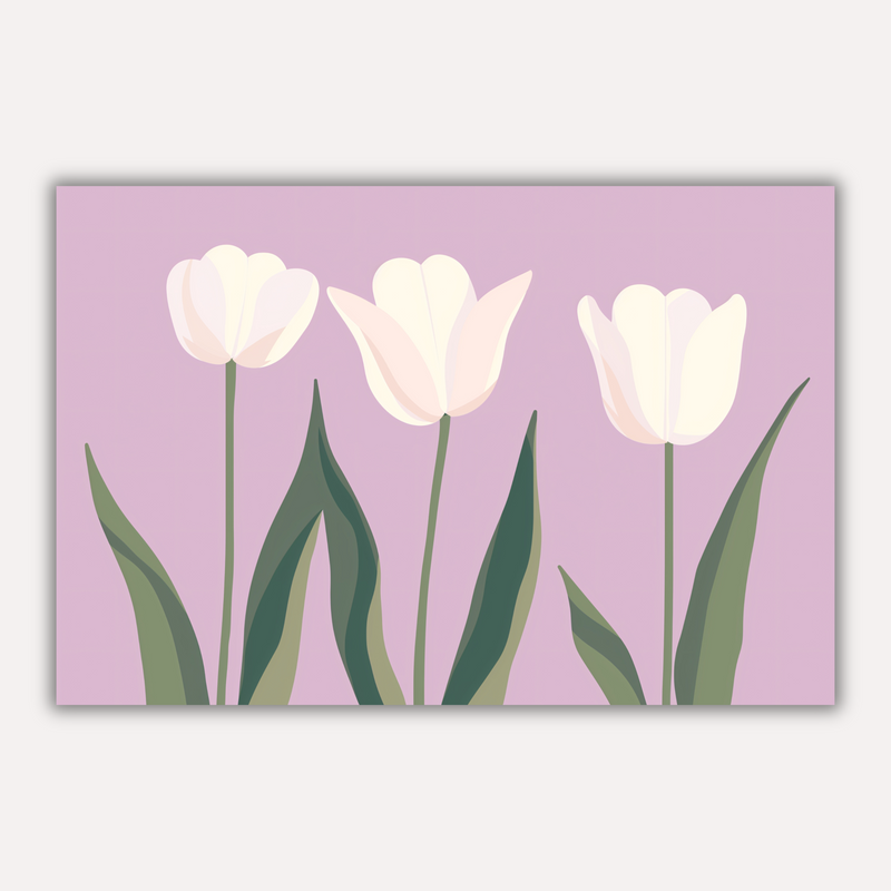 Floral Metal Poster - Tulip Trio | Aesthetic Wall Art India