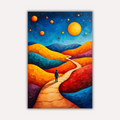 Abstract Metal Poster - Planet Parade | Modern Wall Art India