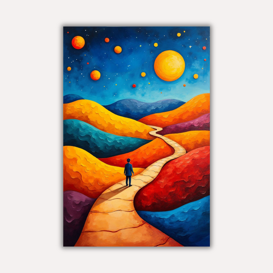 Abstract Metal Poster - Planet Parade | Modern Wall Art India