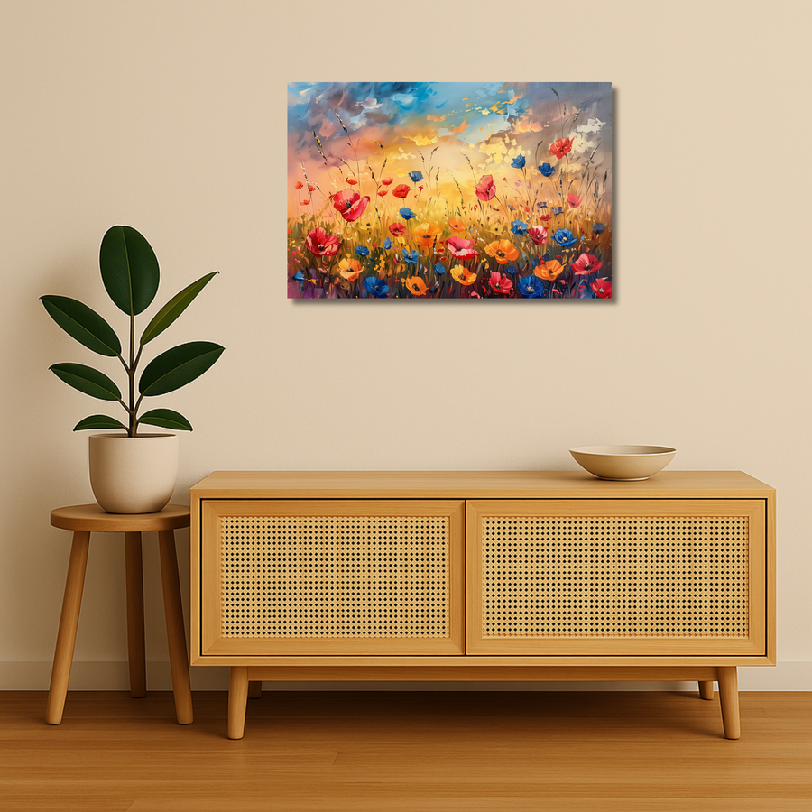 Floral Metal Poster - Solara | Aesthetic Wall Art India