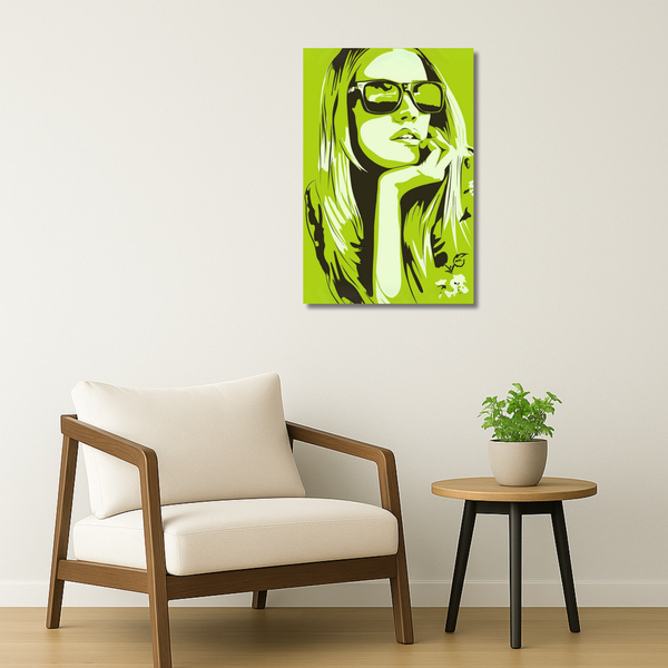 Pop Art Metal Poster - Lime Muse | Aesthetic Wall Art India