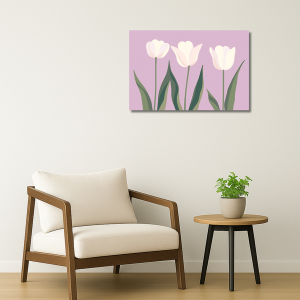 Floral Metal Poster - Tulip Trio | Aesthetic Wall Art India