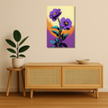 Floral Metal Poster - Violet Blaze | Aesthetic Wall Art India