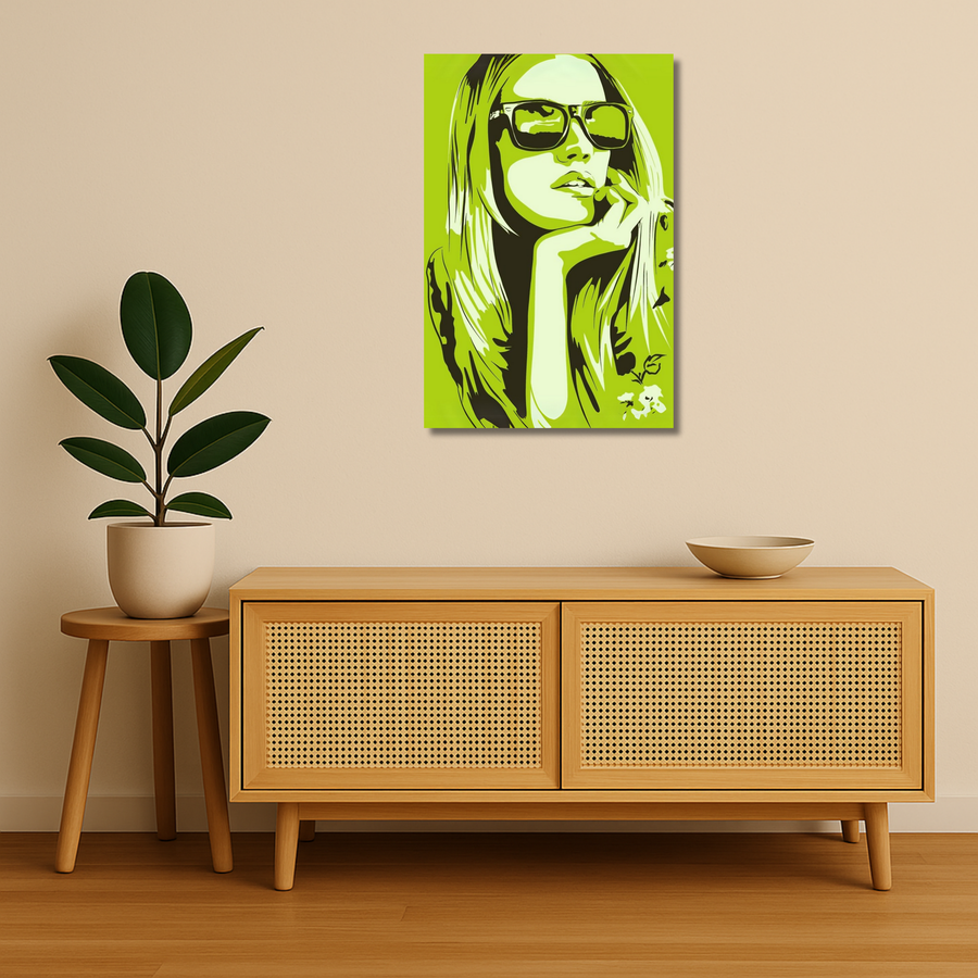 Pop Art Metal Poster - Lime Muse | Aesthetic Wall Art India