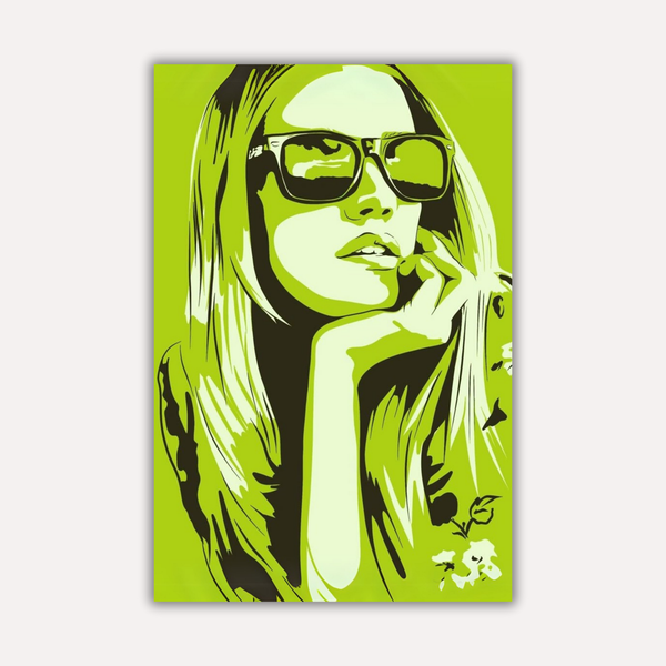 Pop Art Metal Poster - Lime Muse | Aesthetic Wall Art India