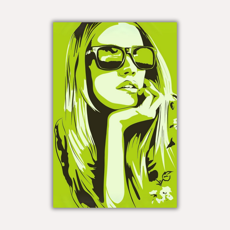 Pop Art Metal Poster - Lime Muse | Aesthetic Wall Art India