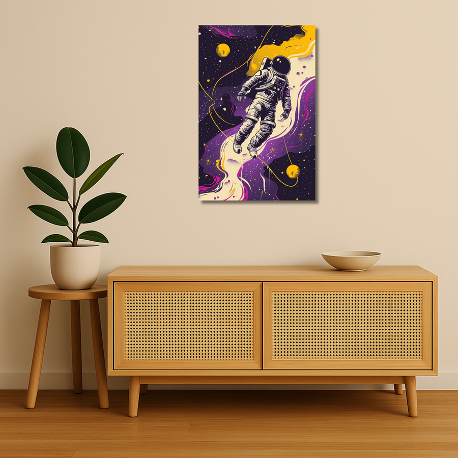 Celestial Metal Poster - MoonWave | Aesthetic Wall Art India