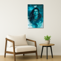 Indian Gods - Tranquil Crescent Moon Shiva – Spiritual Wall Art