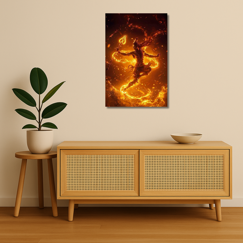 Indian Gods - Tandav Shiva – Fiery Dance Metal Wall Art image 2