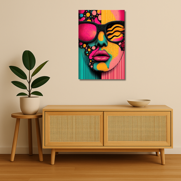 Pop Art Metal Poster - Binary Split | Aesthetic Wall Art India