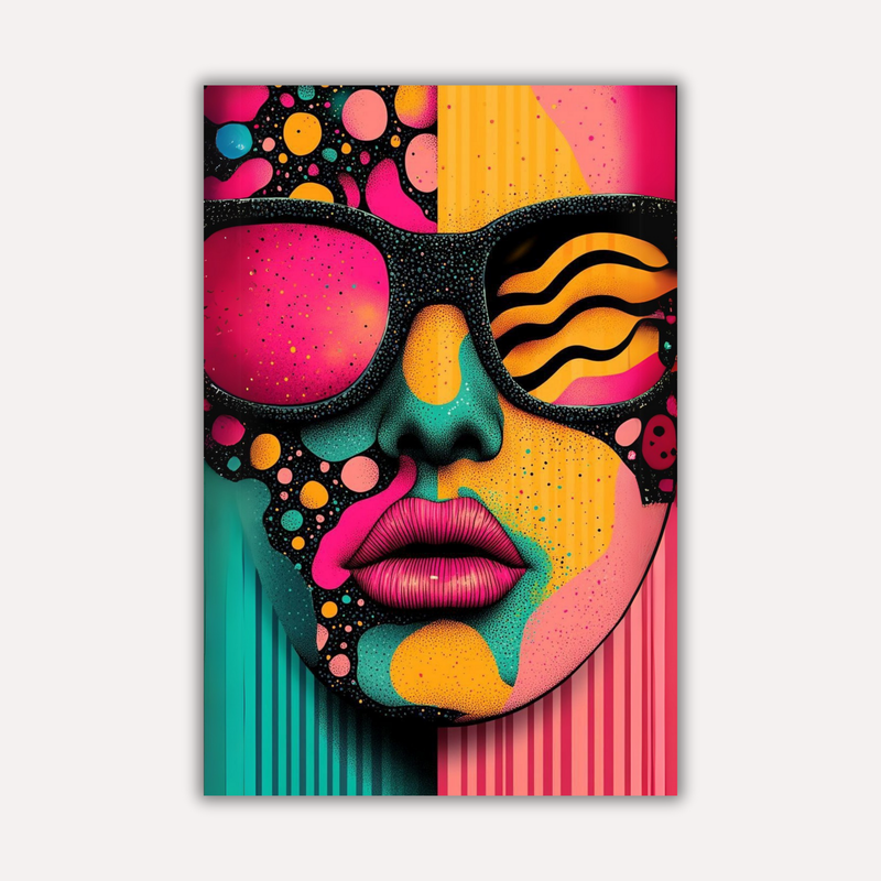 Pop Art Metal Poster - Binary Split | Aesthetic Wall Art India