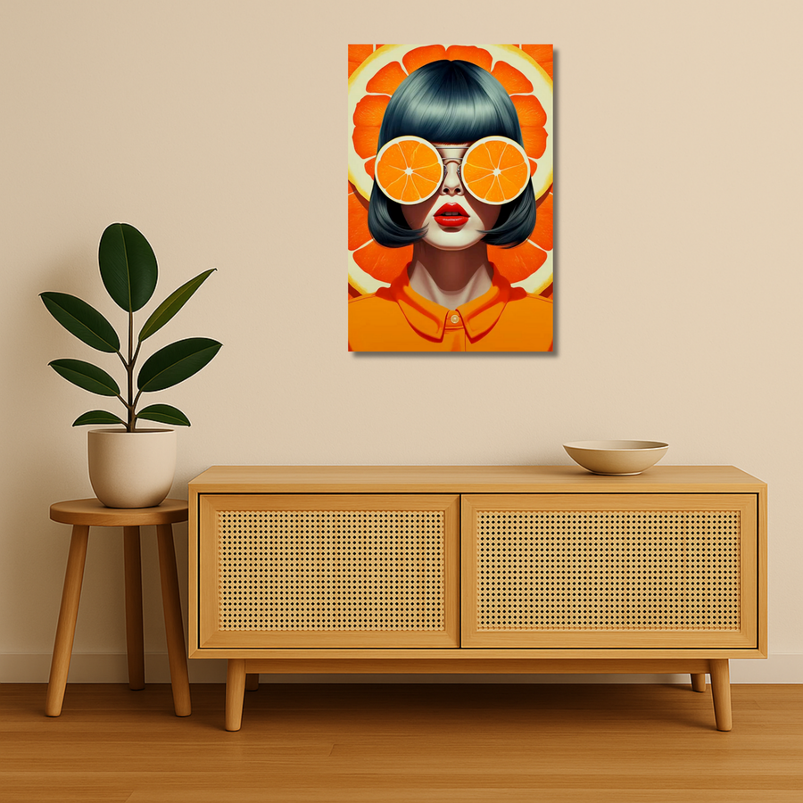 Pop Art Metal Poster - Citrus Bold | Aesthetic Wall Art India