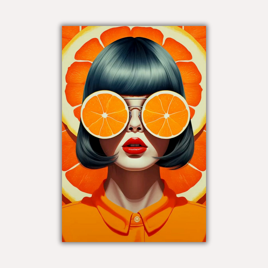 Pop Art Metal Poster - Citrus Bold | Aesthetic Wall Art India