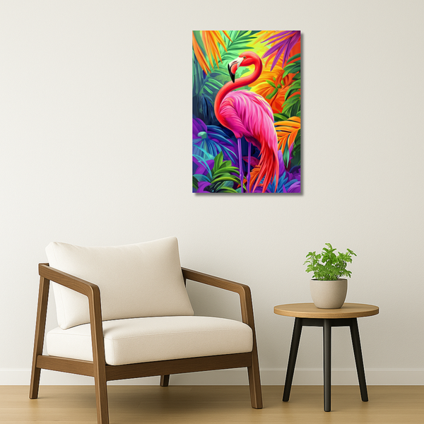 Bird Metal Poster - Flamingo Flash | Nature Wall Art India