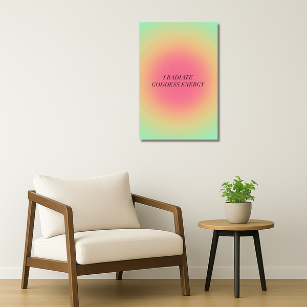Affirmations Metal Poster - Goddess | Motivational Wall Art India