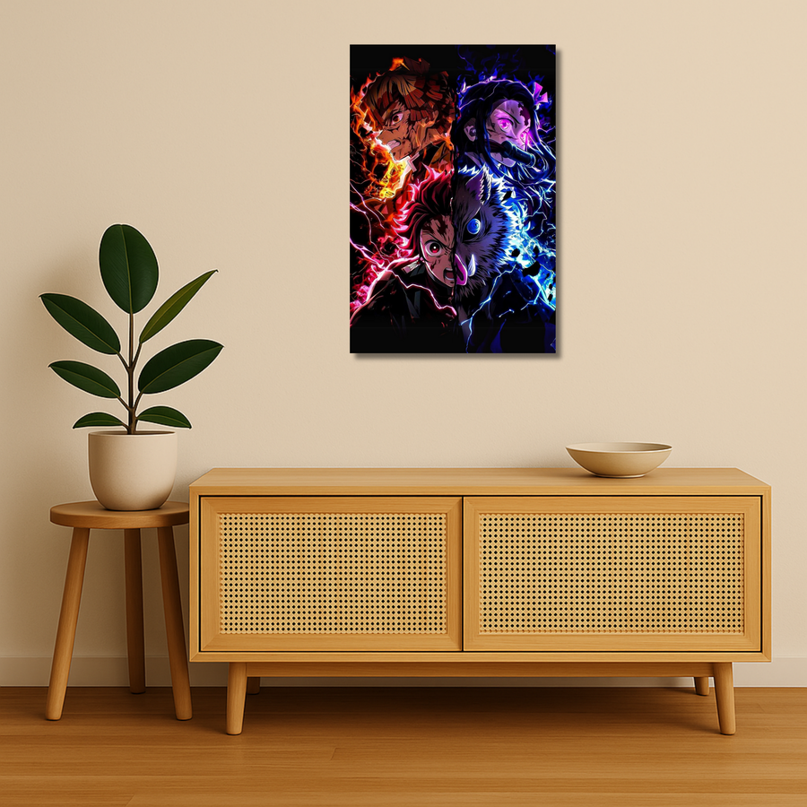 Demon Slayer Metal Poster - Quadcore | Anime Wall Art India