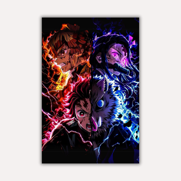 Demon Slayer Metal Poster - Quadcore | Anime Wall Art India