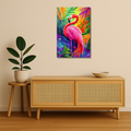Bird Metal Poster - Flamingo Flash | Nature Wall Art India