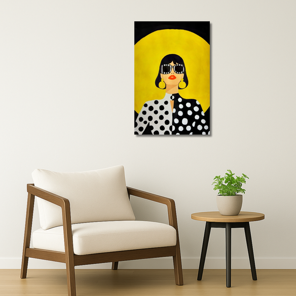 Pop Art Metal Poster - Polka Halo | Aesthetic Wall Art India