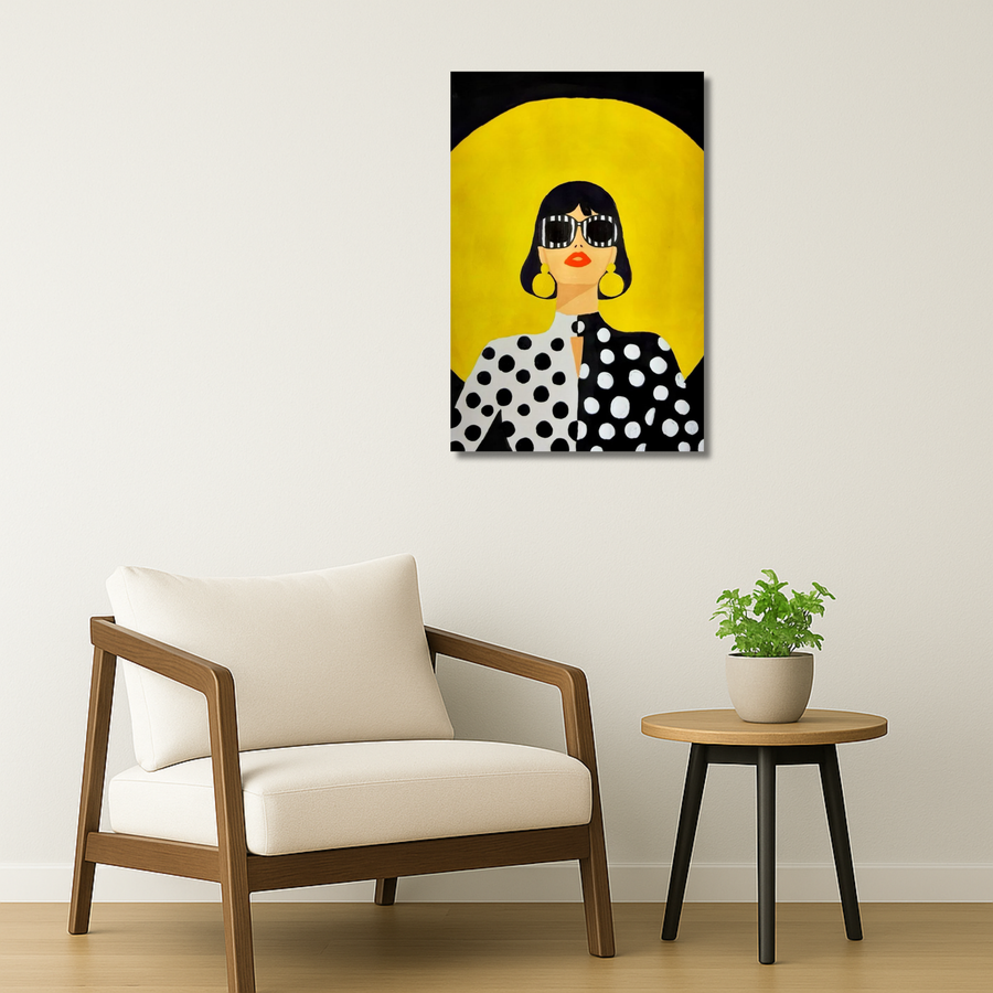 Pop Art Metal Poster - Polka Halo | Aesthetic Wall Art India
