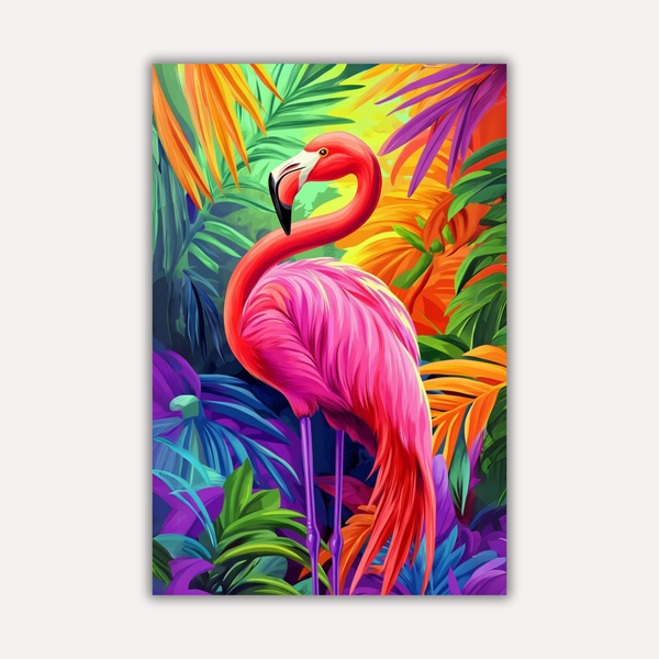 Bird Metal Poster - Flamingo Flash | Nature Wall Art India