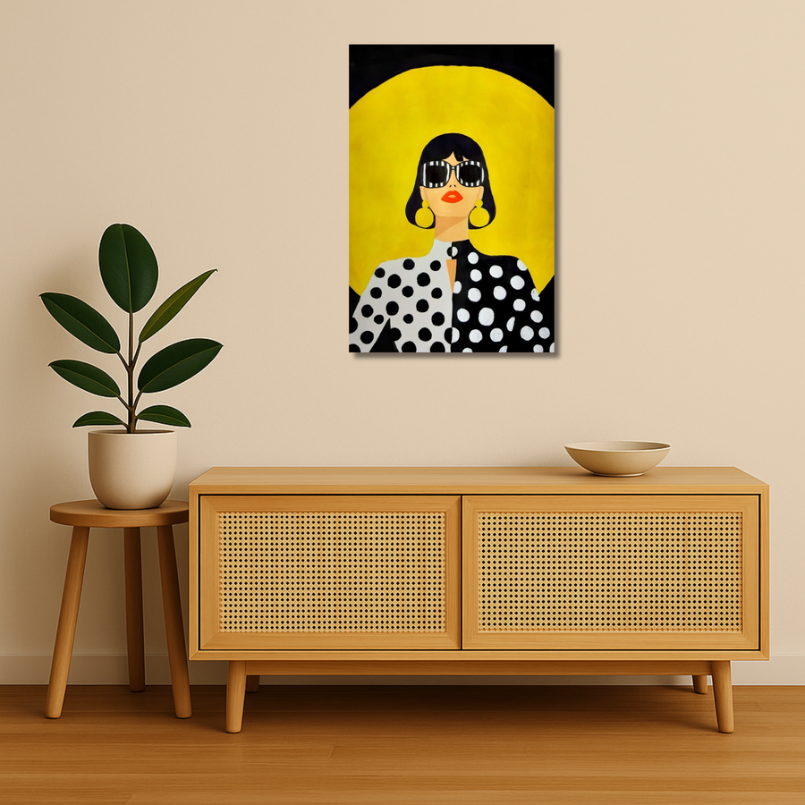 Pop Art Metal Poster - Polka Halo | Aesthetic Wall Art India