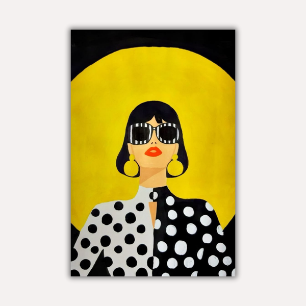 Pop Art Metal Poster - Polka Halo | Aesthetic Wall Art India