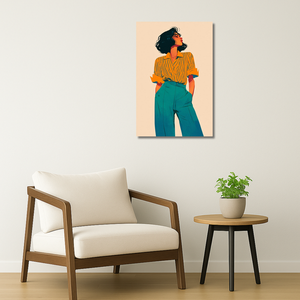 Pop Art Metal Poster - Colorblock Chic | Aesthetic Wall Art India