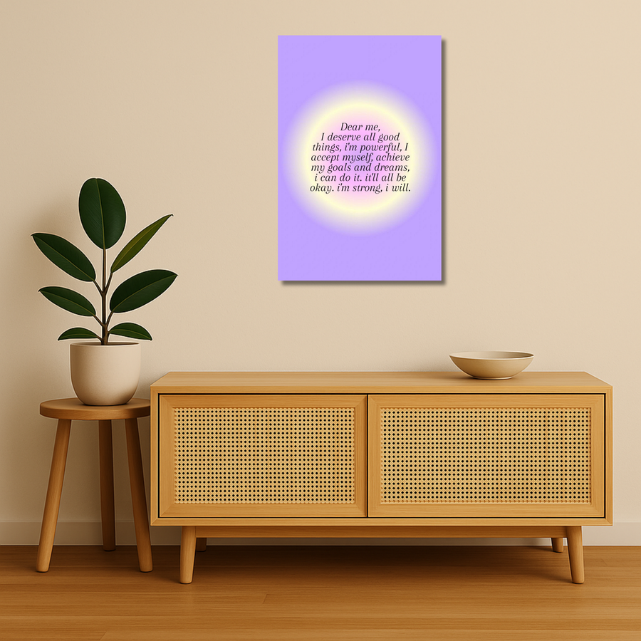 Affirmations Metal Poster - Aura | Motivational Wall Art India