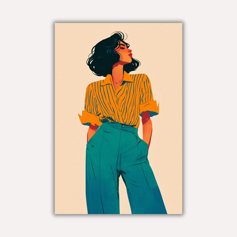 Pop Art Metal Poster - Colorblock Chic | Aesthetic Wall Art India