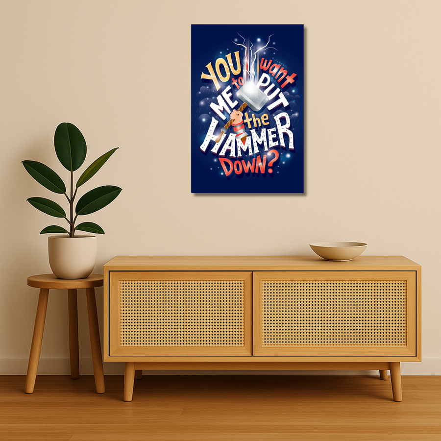 Marvel Metal Poster - Hammer Down | Superhero Wall Art India