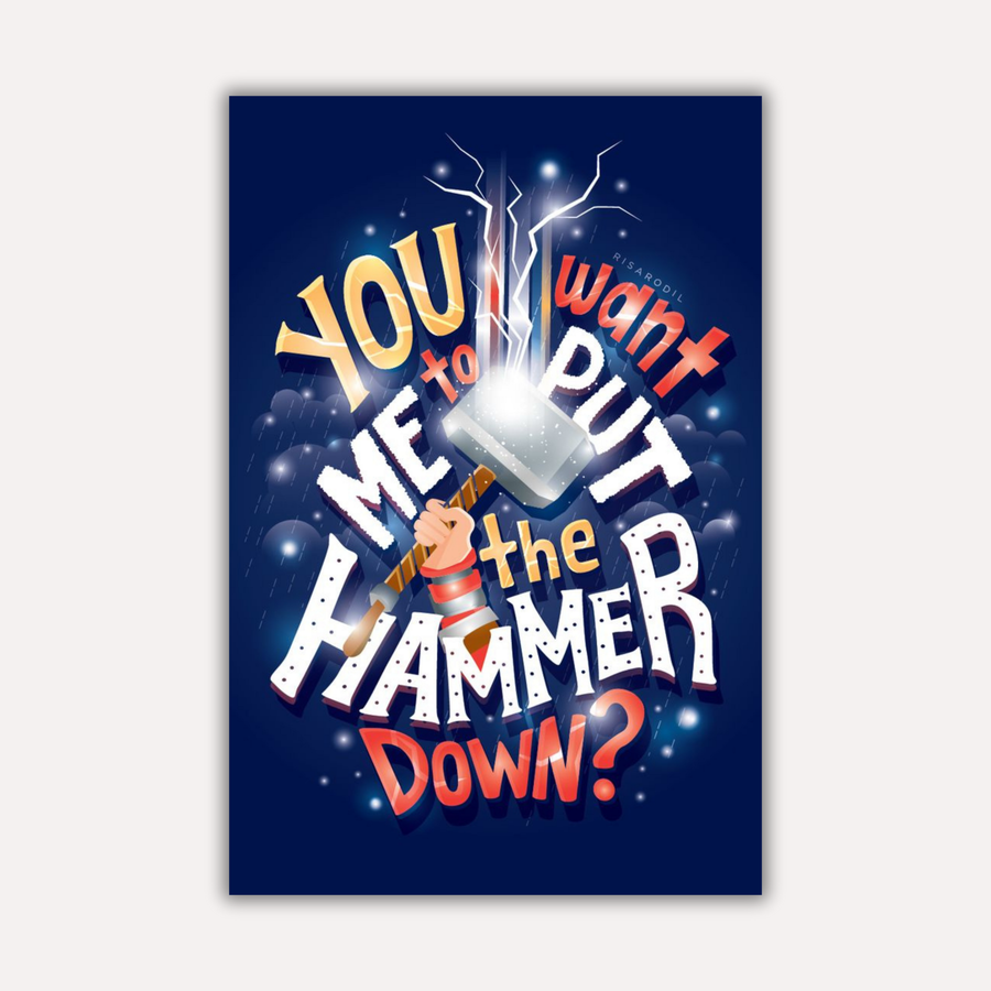 Marvel Metal Poster - Hammer Down | Superhero Wall Art India