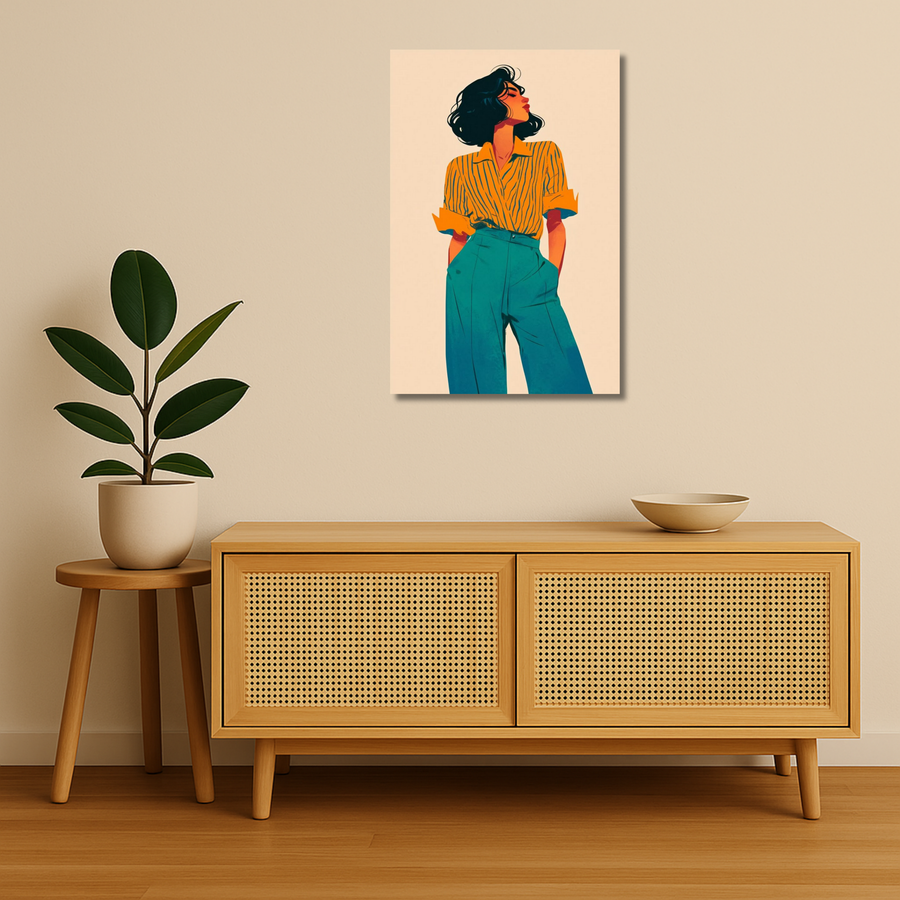 Pop Art Metal Poster - Colorblock Chic | Aesthetic Wall Art India
