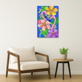 Bird Metal Poster - Hibiscus Hype | Nature Wall Art India