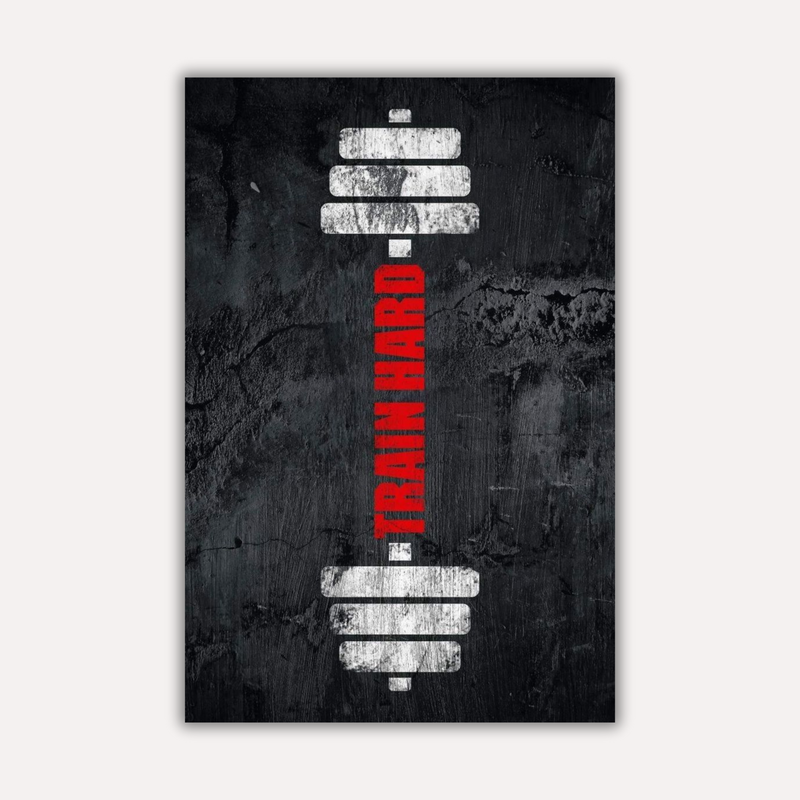 Gym Motivation Metal Poster - Train Hard | Fitness Wall Art India
