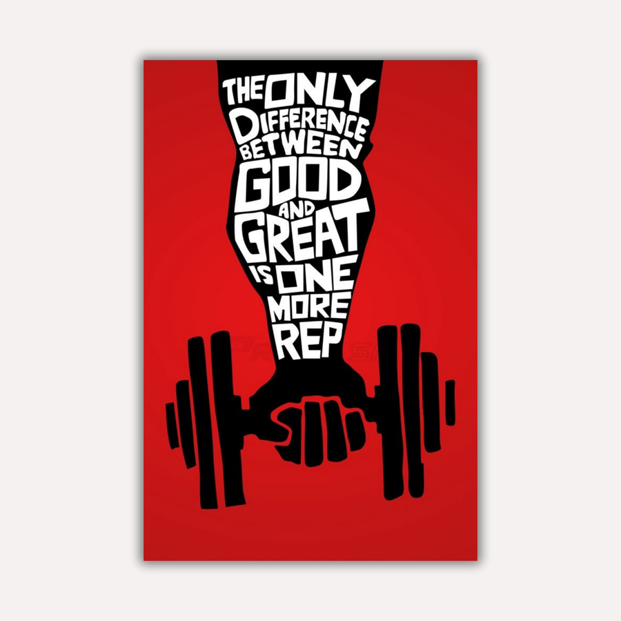 Gym Motivation Metal Poster - One More Rep | Fitness Wall Art India