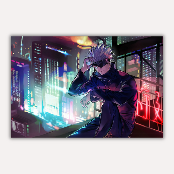 Jujutsu Kaisen Metal Poster - Blindfold Flex | Anime Wall Art India