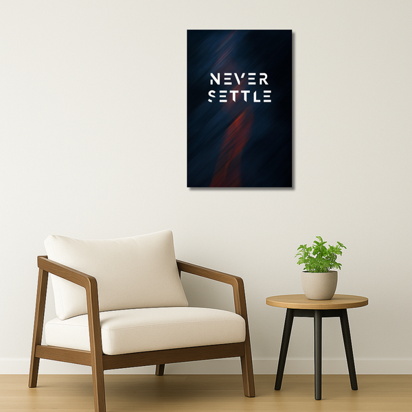 Hustle Metal Poster - SettleNever | Motivational Wall Art India