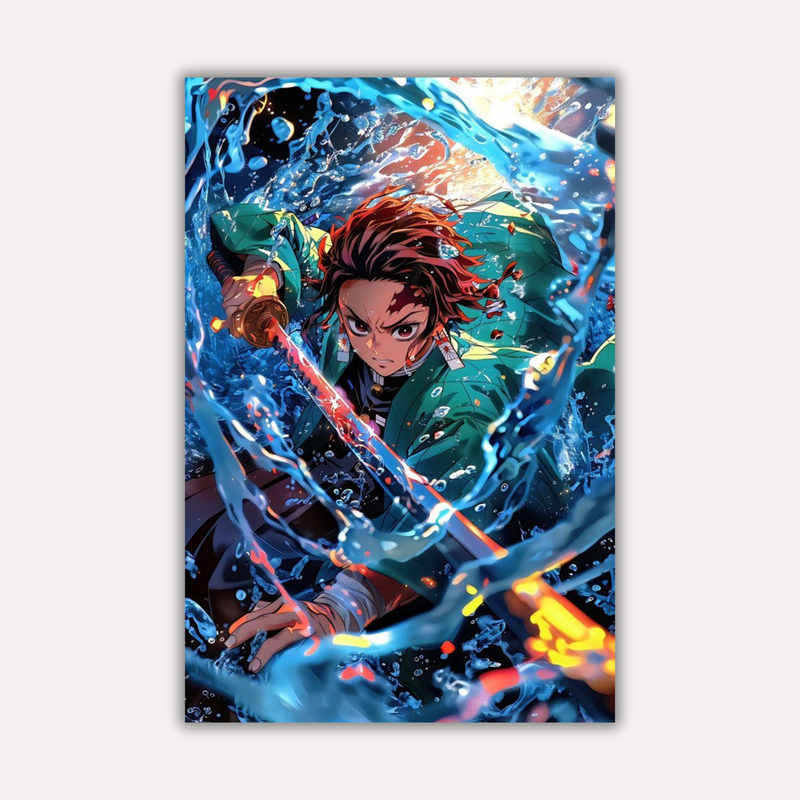 Demon Slayer Metal Poster - Tidal Resolve | Anime Wall Art India