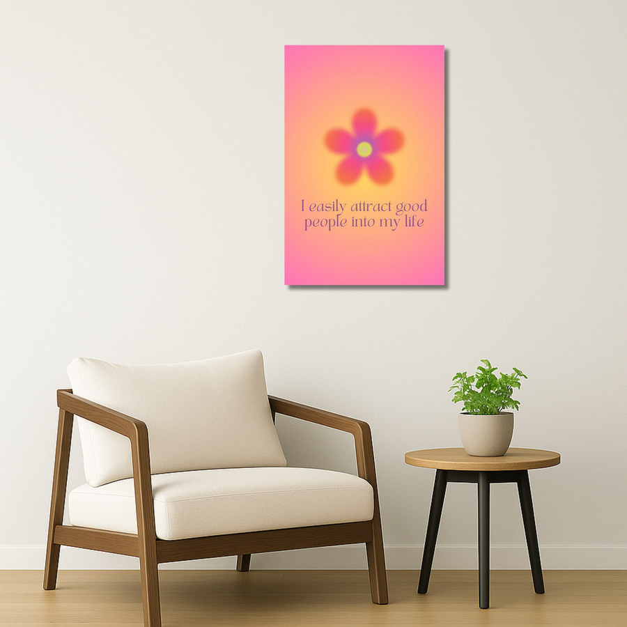 Affirmations Metal Poster - AuraBloom | Motivational Wall Art India