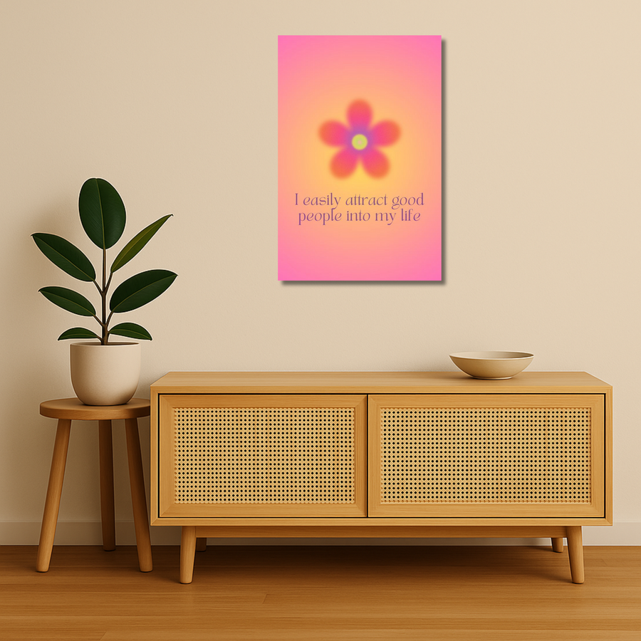 Affirmations Metal Poster - AuraBloom | Motivational Wall Art India