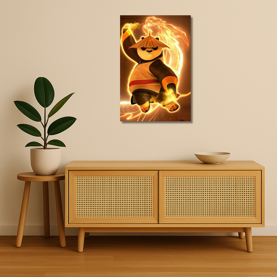Kung Fu Panda Metal Poster - Golden Chi | Cartoon Wall Art India