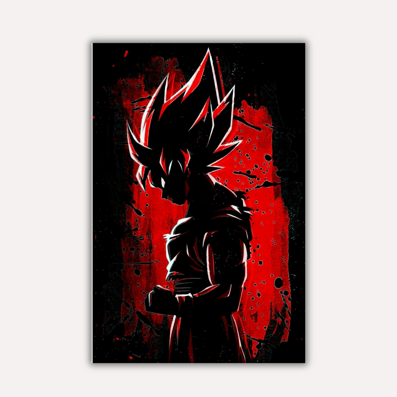 Dragon Ball Z Metal Poster - Crimson Ascend | Anime Wall Art India