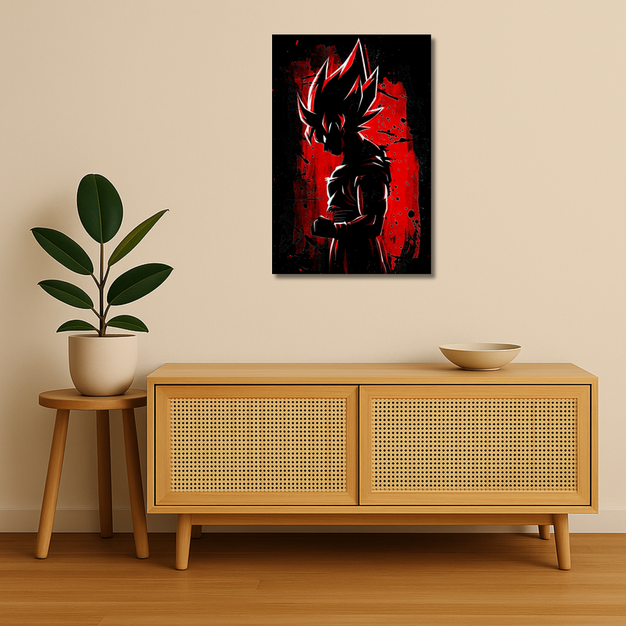 Dragon Ball Z Metal Poster - Crimson Ascend | Anime Wall Art India