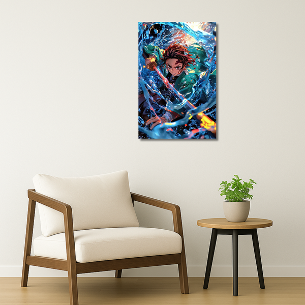 Demon Slayer Metal Poster - Tidal Resolve | Anime Wall Art India