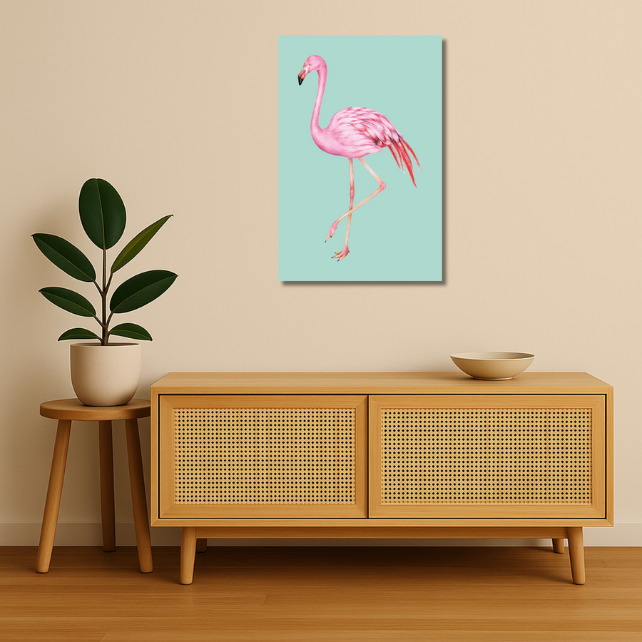 Wildlife Metal Poster - Flamingle | Animal Wall Art India